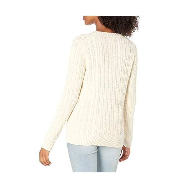 Amazon-Essentials-Womens-Fisherman-Cable-Long-Sleeve-Crewneck-Sweater Amazon Essentials Women's Fisherman Cable Long-Sleeve Crewneck Sweater (Available in Plus Size), Cream, XX-Large