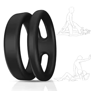 stoqucel Anello in silicone duplex nero a doppio strato da uomo