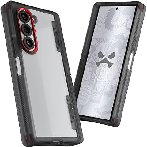 Ghostek Covert Clear Galaxy Z Fold 6 Case with Built-in Kickstand and Full Hinge Protection Shockproof Protective Phone Cover Designed for 2024 Samsung Galaxy Z Fold6 (7.6") (Smoke) Cover