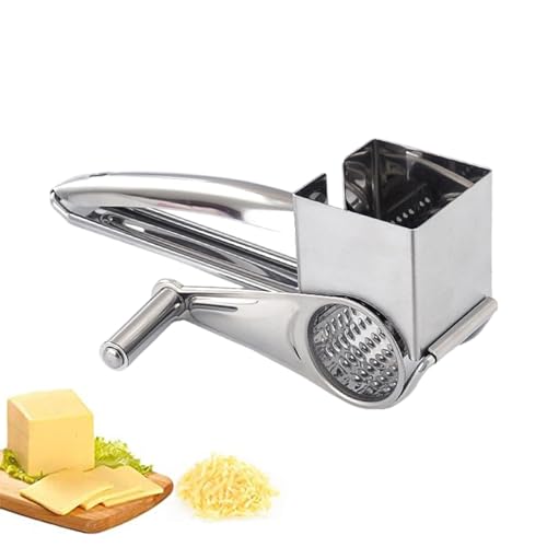 Generic Molinillo de queso de acero inoxidable | Rallador giratorio de acero inoxidable | Rallador de queso de mano giratorio manual, rallador de queso manual de manivela, triturador de queso manual,