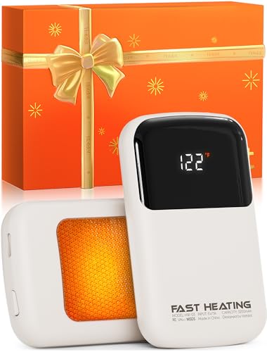 AI Hand Warmers Rechargeable, Real-Time Temp & Battery Display, Electric Hand Warmers, Fast Heating, Fits in Gloves/Pocket, Gifts for Women & Men