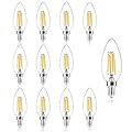 ALAMPEVER E12 Candelabra Bulb 40 Watt, B10 Chandelier Light Bulbs, Dimmable 5000K Daylight, 450LM, CRI90, 12 Pack