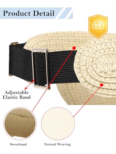 Visera de playa para mujer con protección UV y orificio para coleta miniatura 6
