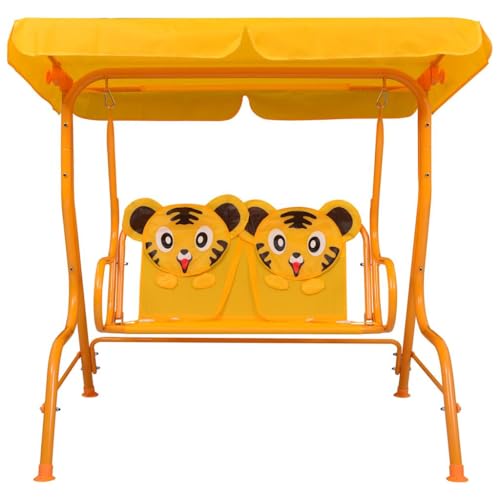 Genérico Banco balancín para niños Tela Amarillo 115x75x110 cm,Casa y jardín,Jardín,Artículos de Exterior,Balancines de jardín-48098