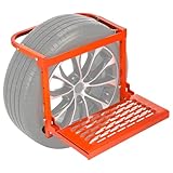 GEAREVER Reifen-Klapptritt verstellbar, Robuste Reifenstufe aus Stahl mit Rutschfester Oberfläche, klappbar und platzsparend, Heavy Duty Radstufe für LKW, SUV, Transporter und 4x4 Fahrzeuge