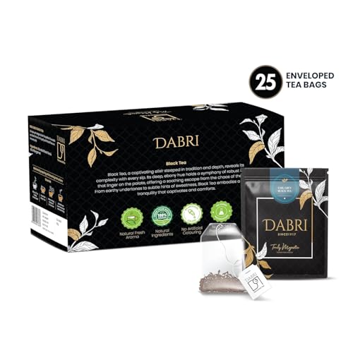 Image of Dabri Earl Grey Black Tea 50 Double Chamber Dip Teabags|Pack of 2 x 25 Bags Each|Premium Black Tea With Pure Natural Bergamot Extract|Refreshing and Hydrating|No Preservatives|Garden to Cup