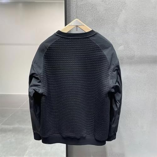 Men's Casual Loose Fit Round Neck Pullover Hoodless Sweatshirt Spring Autumn Base Layer Comfortable Breathable2