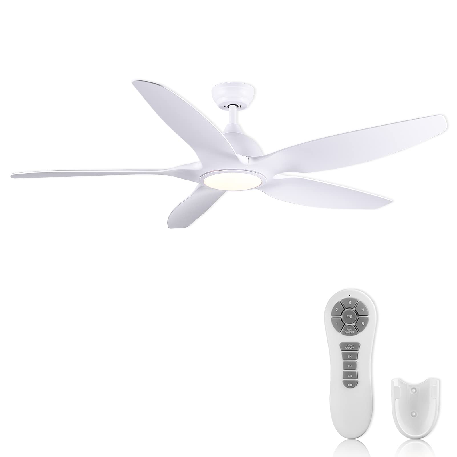 Buy White Ceiling Fan, Newday 60'' Ceiling Fans with Lights and Remote, Modern Large Ceiling
