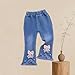 Toddler Girls 3D Bow Stretchy Flare Jeans - Casual Elastic High Waisted Bell Bottom Cute Denim Pants for 0-6 Years