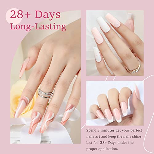 Modelones Gel Nail Polish, 6 Colors All Season Gel Polish Set Nude Pink Gel Nail Polish Set Soak Off Pastel Milky Nail Gel Nail Art DIY Manicure Salon and Home for Women - Image 4