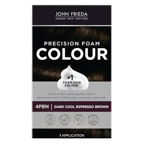 John Frieda Precision Foam Colour Hair Dye, Dark Cool Espresso Brown, 1 application.