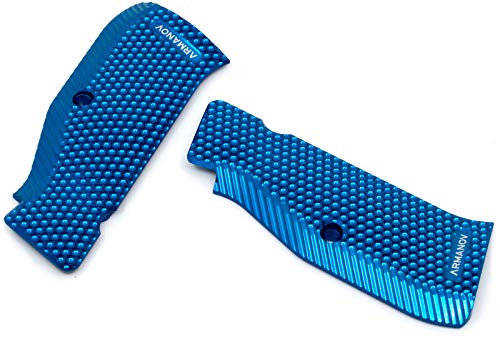 Armanov Pistol Grips for CZ Shadow 2, SP01 and 75 Series - Long Version 3D Palm swell SpidErgo Gen2 for IPSC, USPSA (Blue, Small)