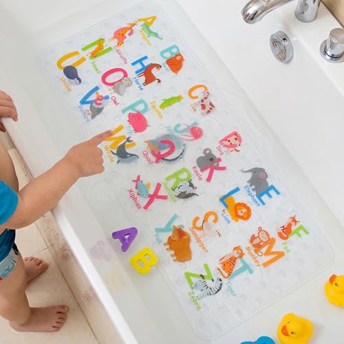 BEEHOMEE Bath Mats for Tub Kids,Baby Toddler - Large Cartoon...