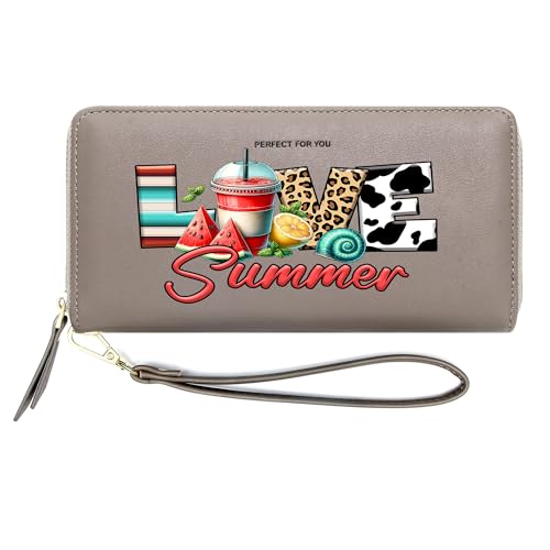 ZRTARY Personalized Summer Themed Wallets for Women,Birthday Gift,Father's Gift for Father Grandfather,Holiday Gift for Friend 1296h