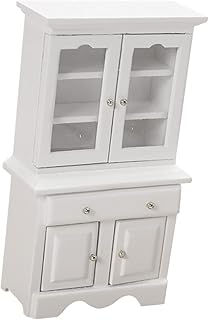 CAXUSD Mini Estante Móveis De Casa De Bonecas Estante De Livros De Madeira Brinquedos De Boneca Acessórios De Estante Mini Armazenamento Hutch Prateleira De Casa De Boneca Acessórios