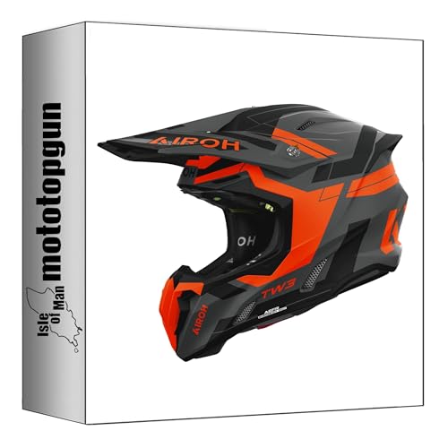 Casque moto cross Airoh Twist 3 ventilé et léger orange mat XS