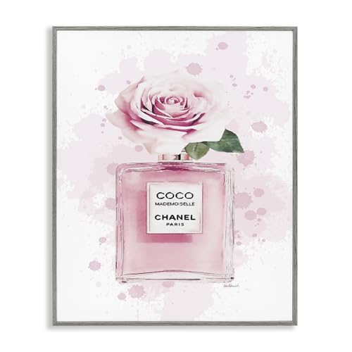 Image of Pink Flower Perfume Glam, 24 x 30 Inch Framed Giclee Print | Stupell Industries . By Amanda Greenwood . Ready to hang . Giftable accent for home decor . Made in USA