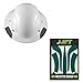 Head Protection - PRO Series DAX Fiber Resin Full Brim (Gloss White) with HDRD-20GN - DAX Reflective Decals - Green