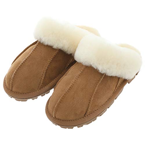 Unisex Sheepskin Wool Fur Leather Women's Slippers hanada Slide3