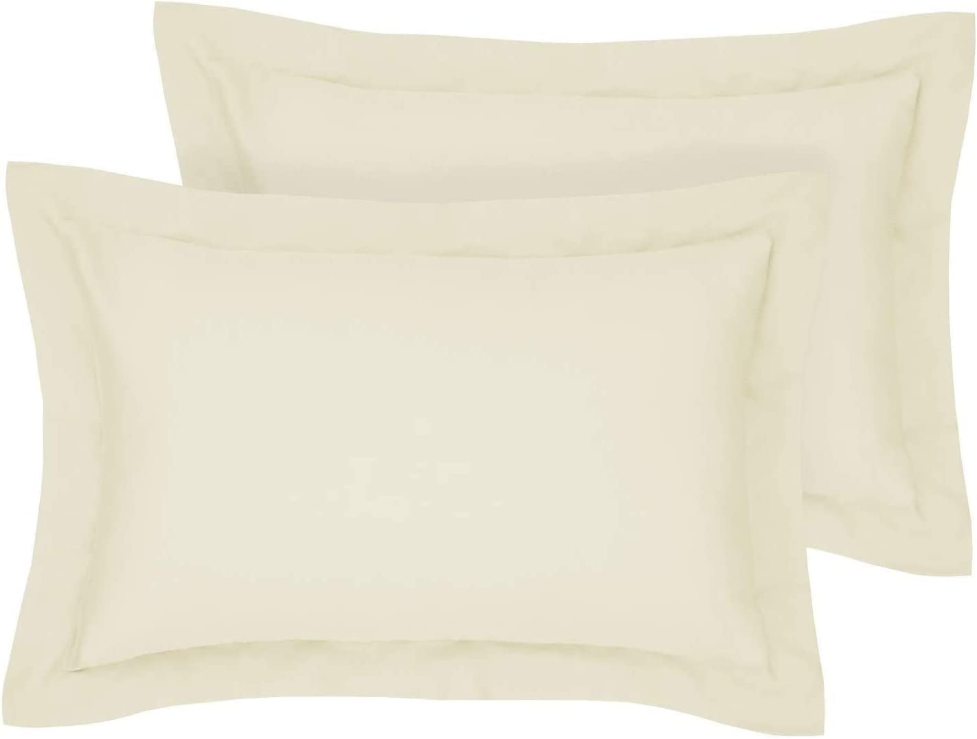 Night Zone Pillow Case 400 Thread Count 100% Egyptian Cotton Sateen Hotel Quality Pack Of 2 Pillow Cases (Oxford Pillow Case Cream, Cream)