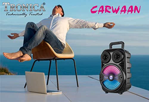 Image of TRONICA CARWAAN 30W Portable Wireless Bluetooth Karoke Party Speaker with Remote /Aux /FM /Pa System /Rechargeable Battery (Wired & Wireless Mic-3)