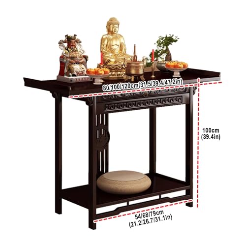 Console Rustique en Noyer pour Autel de Prière | 80 à 120 cm