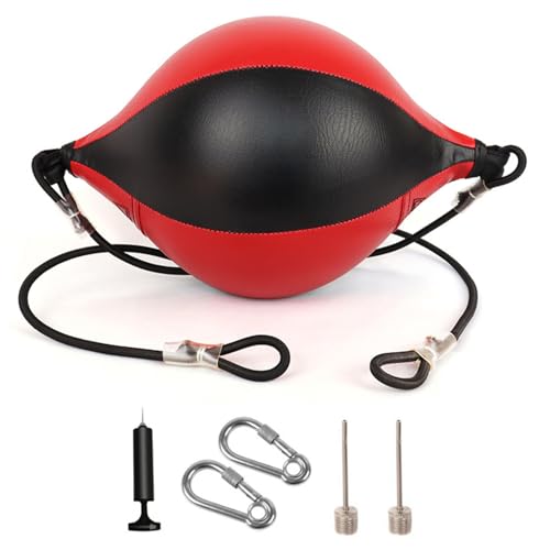 Bolsa de boxeo de doble extremo, bolsa de boxeo con cordones elásticos ajustables, saco de boxeo de piel sintética para adultos y niños