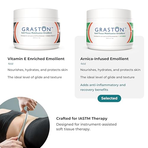 Image of Graston Technique Arnica Emollient Massage Lotion, 4oz, IASTM, 6-Pack | Pro-grade therapy cream, relief and recovery support, soft tissue mobilization