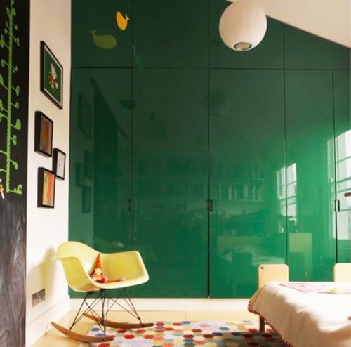 Image of ONETON Glossy Green Contact Paper Decorative Self Adhesive Counter Top Peel and Stick Wallpaper for Kitchen Cabinets Shelf Drawer Liner Desk Dresser (DRK Green Glossy WP, 12x80 inch)
