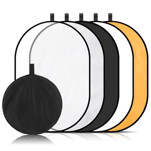 Image of 60X90Cm 5-in-1 Photography Reflector Diffuser Collapsible Light Reflector Panel with Carry Bag for Outdoor Studio Photo and Video Lighting Equipment