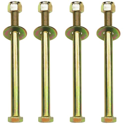 Image of 1 /2 inch x 6-1 /2 inch Hex Head Bolt by Color Galvanization with Nylon Lock nut and Large Size Washer Assortment Kit,Alloy Steel,Grade 5.(4pcs Pack)