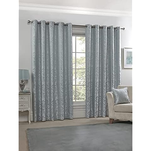 Emma Barclay Eden Duck Egg Jacquard Curtains Cover
