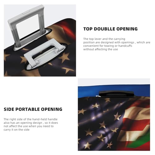 Travel Luggage Cover Combined Eritrea And Usa Flag Fashion Washable Baggage Suitcase Protector Fit For Luggage Medium4
