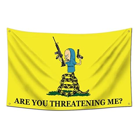 Are You Threatening Me Flag For Room Guys,3x5 ft Banner,Funny Poster Durable Man Cave Wall Flag with 4 Brass Grommets for College Dorm Room Decor,Outdoor Party Cover
