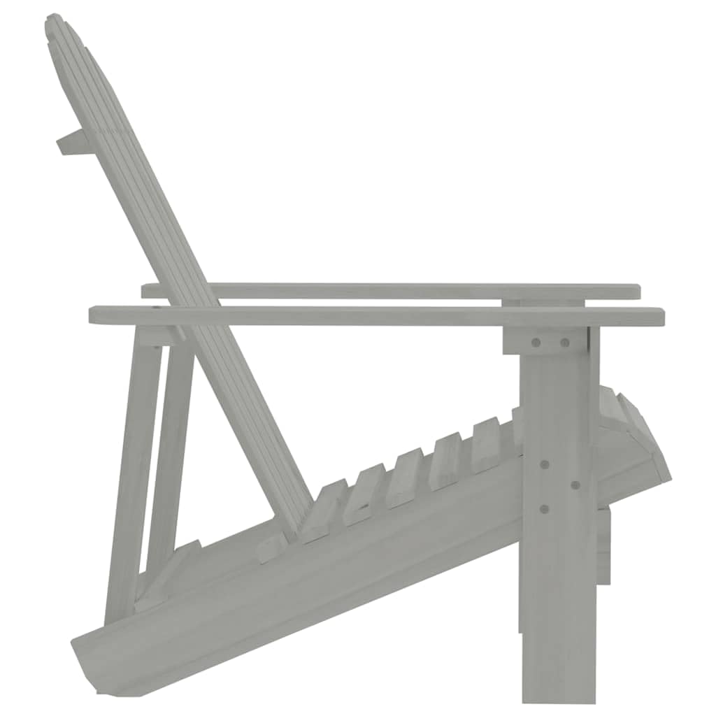 Fotel outdoorowy z litego drewna szary