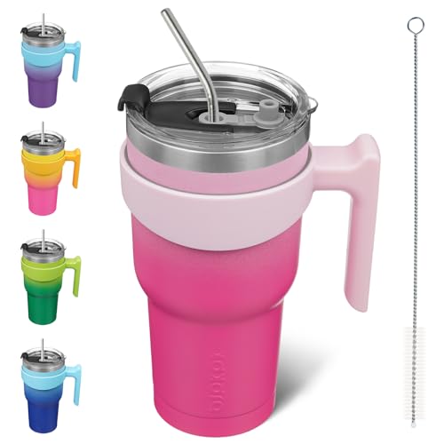 Image of BJPKPK 30 oz Tumbler with Handle & Straw, Insulated Stainless Steel Mug