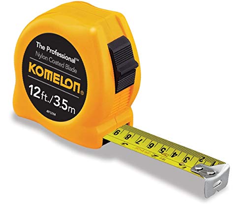 Komelon 4912IM The Professional 12-Foot Inch/Metric Scale Power Tape, Yellow - 1 Pack