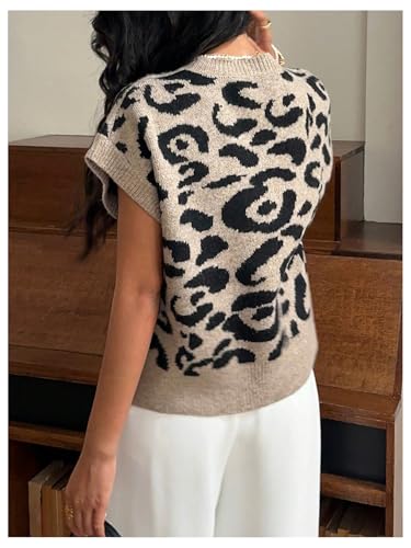 Image of SOLY HUX Women's Short Sleeve Sweater 3D Floral Sweaters Pullover Tank Tops Knit Vest Trendy Fashion Clothing