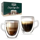 Double Wall Glass Coffee Mugs - Glass Cups with Handle - Insulated Coffee Cups - Clear Coffee Mugs S