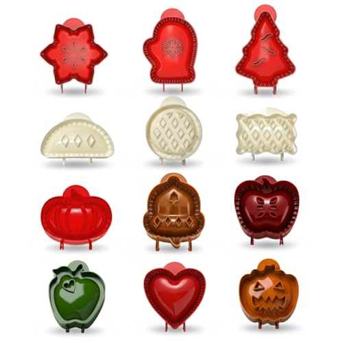 12 Pack Mini Apple Pie Molds Hand Press Cutter for Baking Supplies
