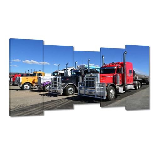 Toile camions américains pour salon déco route 66 150x80