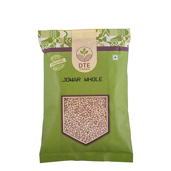 DTE Foods Organic Jowar Whole 500 Grams, Nutritious GlutenFree Whole
