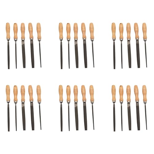 ISTOVO Juego de Limas de Acero con Alto Contenido de Carbono con Asas de Madera Archivo de Escofina para Madera, Metal, Plástico, 30 Piezas (de Acero)