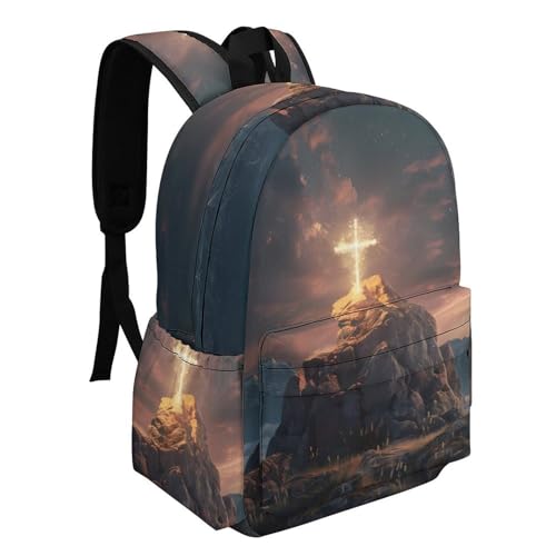 Jesus Cross 3D Print Travel Backpack Lightweight Laptop Backpack Casual Daypacks Shoulder Purse Bags for Men Women2