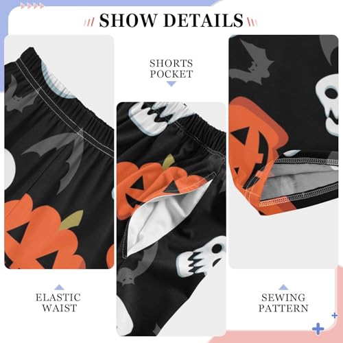 Funny Skull Bat Boys Pants Boys Athletic Pants Long Pant for Boy with Pockets Wide-Leg Size 6-14Y4