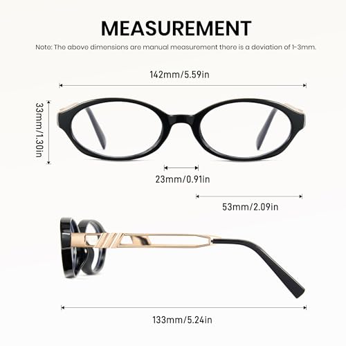 Image of Cyxus Oval Blue Light Glasses for Women Fashion UV Blocking Computer Glasses 8242