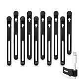 PZOZ Reusable Silicone Cable Ties 10 Pack, Durable Flexible Cable Organizer Straps for Charging Cables, Headphones & Power Cords, Cord Management for Desk, Home Office Organization (Black)