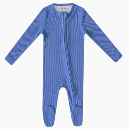 Image of Copper Pearl Baby Zip-Up Footie Pajamas - Soft Stretchy Sleep and Play Footies for Boys and Girls