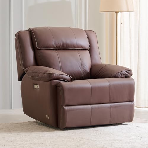 Image of Home Centre | Torino | Electric Recliner | Half Leather | Solid Wood | 1 Seater Recliners | Brown | 2 Years Warranty