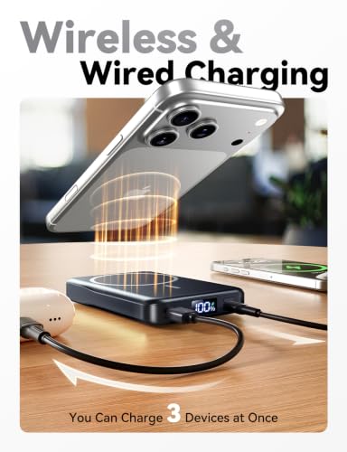 Image of Magnetic Portable Charger 10000mAh, Fast Charging MagSafe Battery Pack